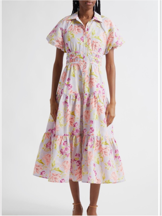 cinq a sept Dresses & Skirts - cinq a sept Midnight Tulips Maggio Midi Dress, Purple Multi